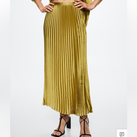 SATIN PLEATED SKIRT - Picture 1 of 11